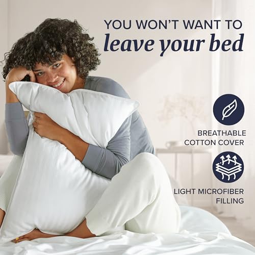 Beckham Hotel Collection Bed Pillows Standard / Queen Size Set of 2 - Original Down Alternative Pillow for Sleeping - Bedding for Back, Stomach or Side Sleepers