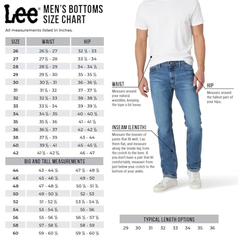 Lee Men's Big & Tall Legendary Relaxed Straight Jean, Lieutenant