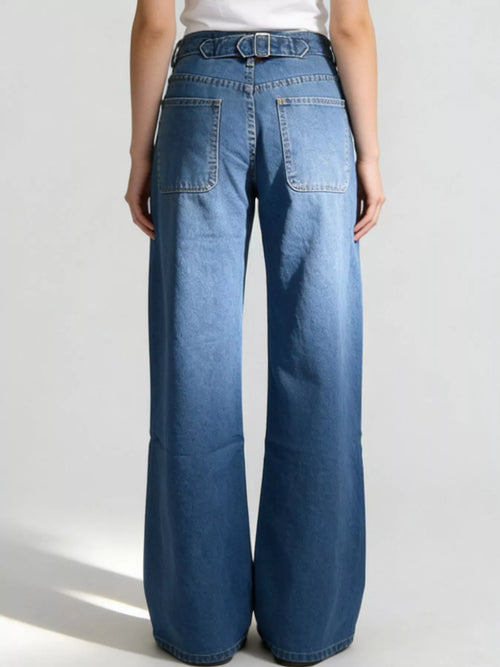 Wide Leg Washed Jeans