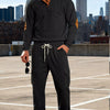 Men's Full Size Casual Button Detail Top and Pants Set Plus Size