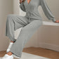 V-Neck Long Sleeve Wide Leg Jumpsuit