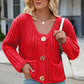 Round Neck Button Up Cardigan with Pockets