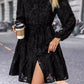 Lace Button Down Long Sleeve Mini Dress