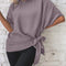 Knotted Round Neck Half Sleeve Blouse