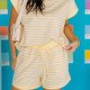 Stripe Relaxed Tee Drawstring Shorts 2pcs Outfit