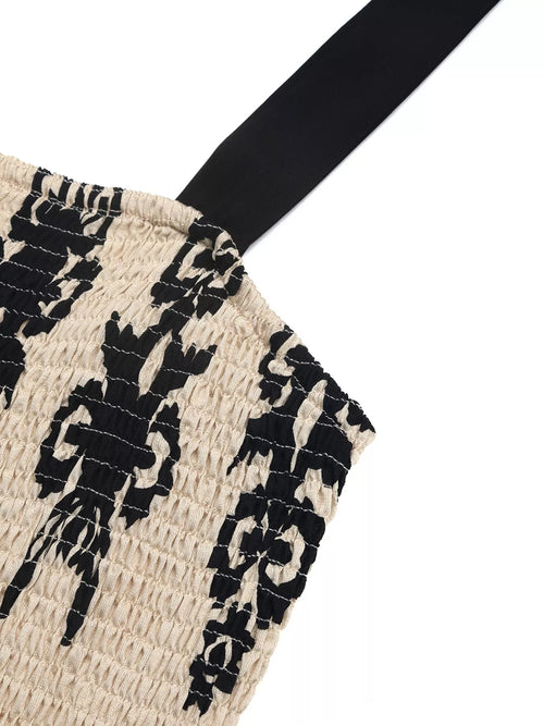 Smocked Wide Strap Tiered Dress