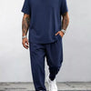 Men's Plus Size Casual Short Sleeve Top and Pants Set