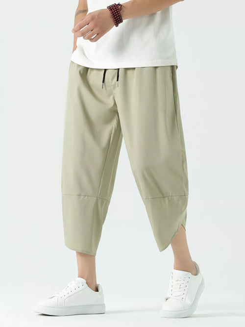 Men's Plus Size Casual Loose Cropped Pants
