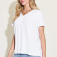 Basic Bae Full Size V-Neck High-Low T-Shirt