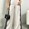 Lace Detail Wide Leg Pants