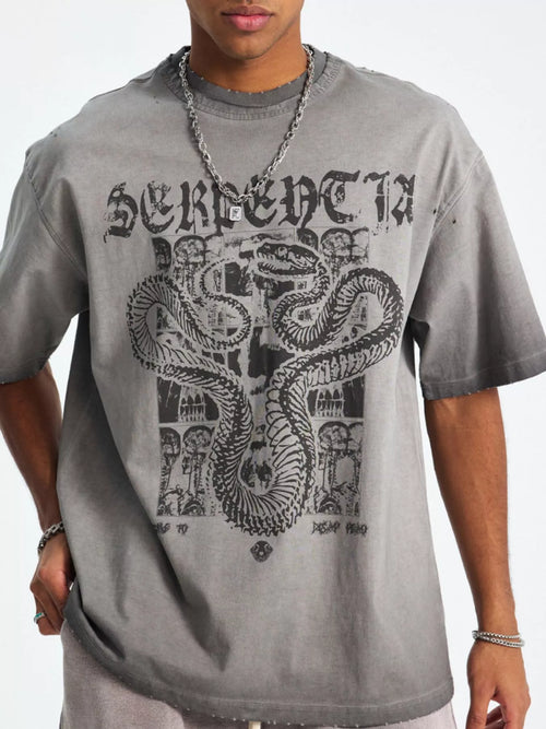 Men's SERPENT Graphic Round Neck T-Shirt