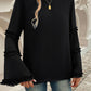 Devine Frill Round Neck Long Sleeve Top