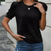 Puff Sleeve Solid Color T-Shirt
