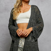 POL Openwork Lightweight Open Front Cardigan with Scalloped Edge