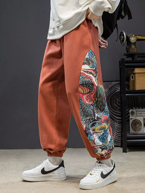 Men's Plus Size Printed Side Panel Joggers