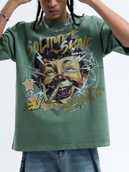 Men's Graphic Round Neck Relaxed Fit T-Shirt