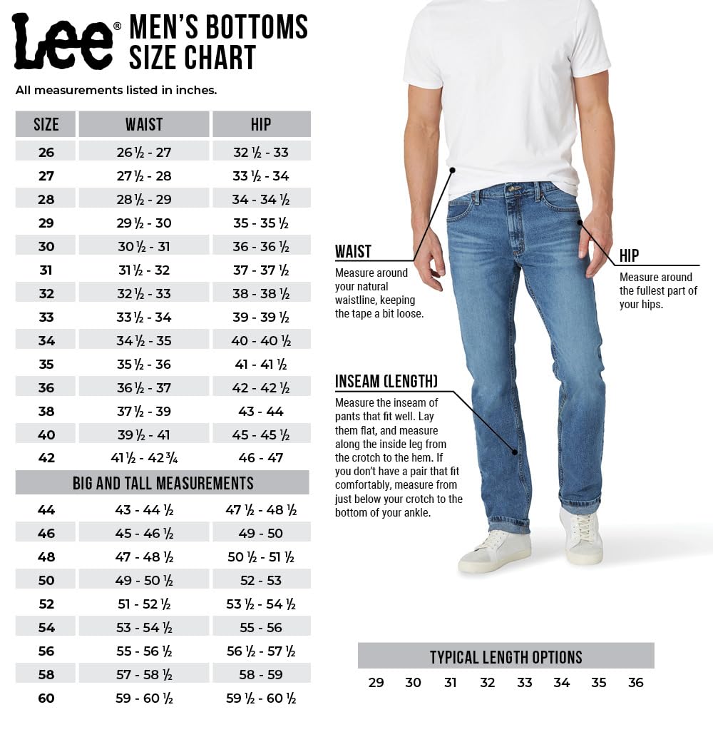 Lee Men's Big & Tall Legendary Relaxed Straight Jean, Lieutenant