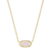 Kendra Scott Elisa Adjustable Length Pendant Necklace for Women, Fashion Jewelry, 14k Gold-Plated, Iridescent Drusy