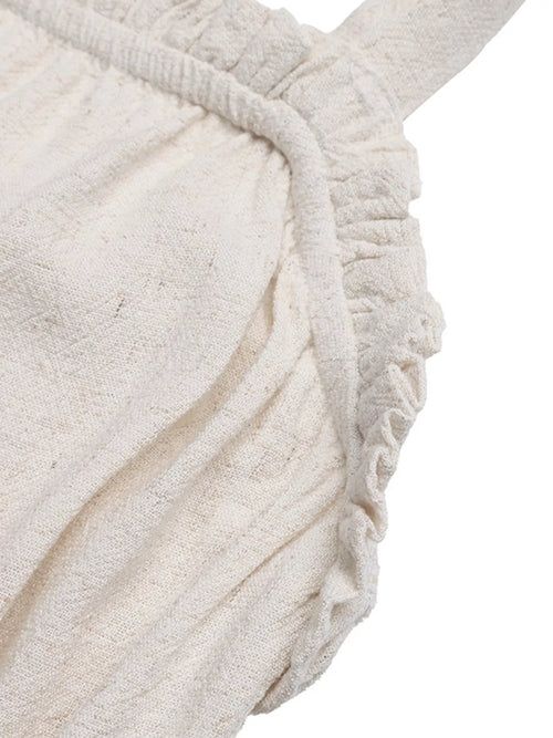 Tie Strap Tassel Hem Romper