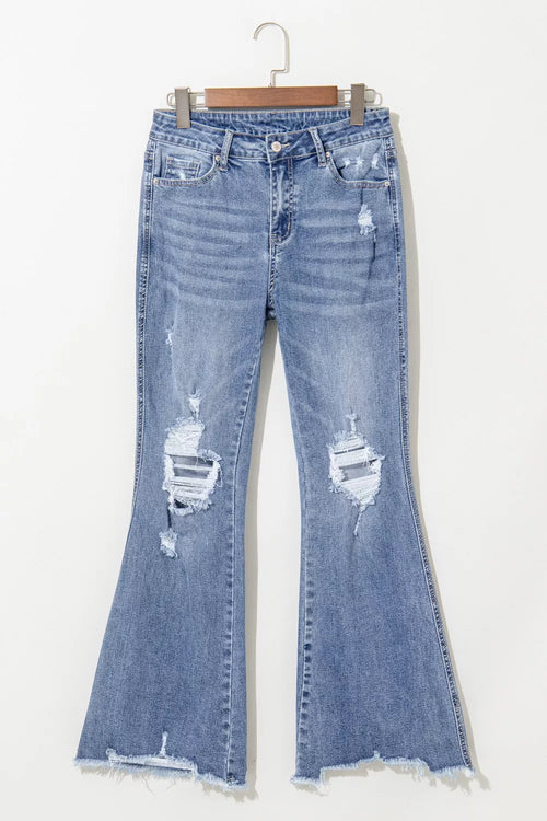 Distressed Flare Jeans