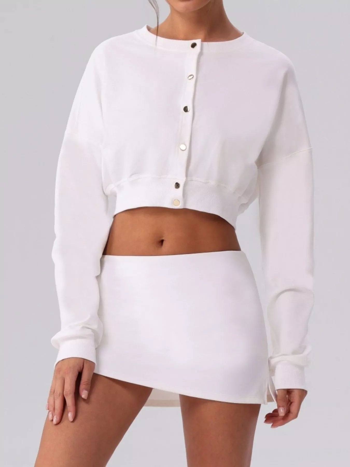 The Cleo Cropped Button Cardigan
