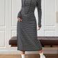 Drawstring Striped Long Sleeve Hooded Dress