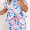 Camouflage Print Contrast Trim Athletic Skort Set