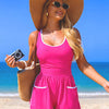 Contrast Trim Scoop Neck One Piece Swimsuit
