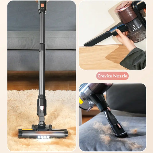 Homeika Cordless Vacuum Cleaner, 28Kpa Powerful Suction, 380W Strong Brushless Motor with 8 in 1 Lightweight Stick Vacuum Cleaner with 50 Min Runtime Detachable Battery for Pet Hair & Carpet