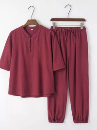 The Lennox 3/4 Sleeve Set – plus size 3/4 sleeve top and pants set, view 3