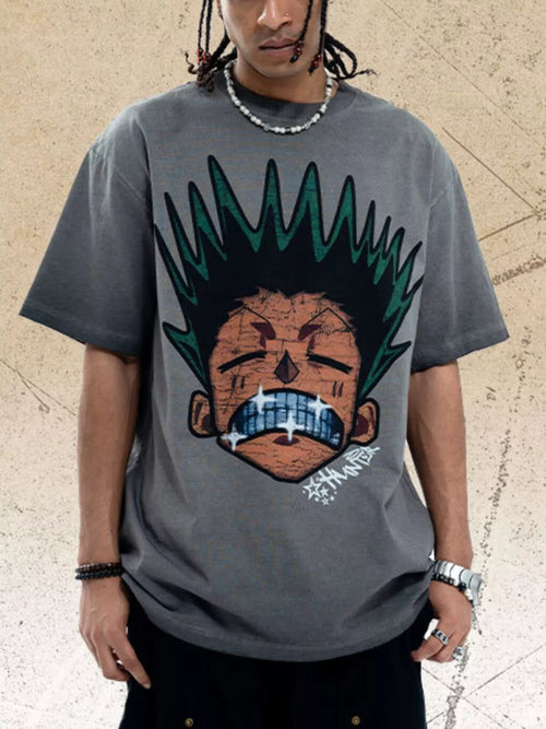 Men's Graphic Round Neck Oversized T-Shirt