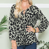 Celeste Full Size Leopard V-Neck Long Sleeve Blouse