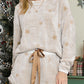 White Star Print Long Sleeve Top & Shorts Loungewear Set