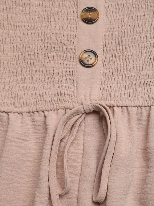 Smocked Tube Top Wide Leg Jumpsuit