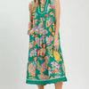 Umgee Paisley Floral Sleeveless Midi Dress