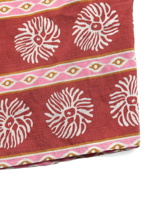 Printed V-Neck Cap Sleeve Dress