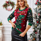 Christmas Element Round Neck Long Sleeve Sweater