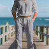 Men's Full Size Long Sleeve Top and Pants Set Plus Size