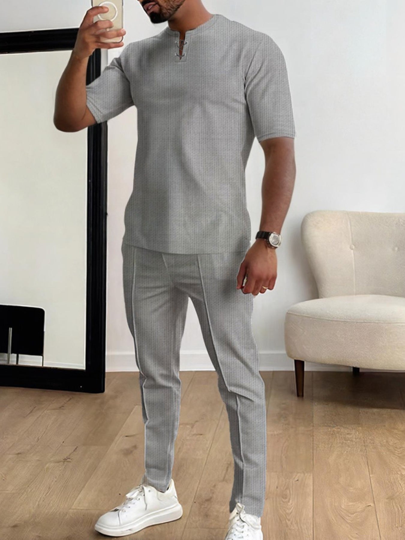 The Foster Top & Pants Set – men's casual short sleeve top and pants set