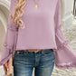 Devine Frill Round Neck Long Sleeve Top