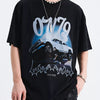 Men's Car Graphic Round Neck Oversized T-Shirt