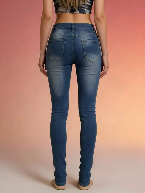 Distressed High Waist Jeans