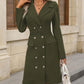 Double-Breasted Lapel Collar Long Sleeve Dress