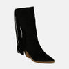 Beast Fashion Suede Fringe Point Toe Boots