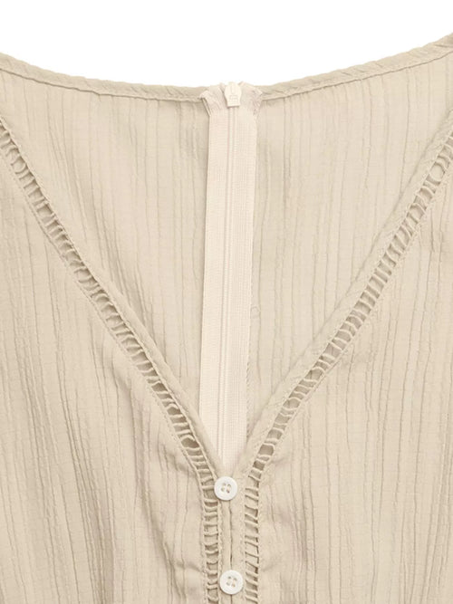 V-Neck Drawstring Waist Wide Leg Jumpsuit