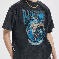 Men's Vintage Graphic Round Neck Oversized T-Shirt