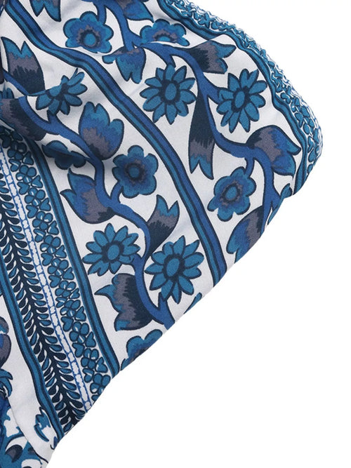 Floral Print Strapless Maxi Dress