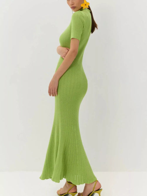 Short Sleeve Knitted Mermaid Dress