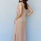 Ninexis Good Energy Full Size Cami Side Slit Maxi Dress in Camel