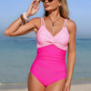 Twisted Front V-Neck One-Piece Swimsuit